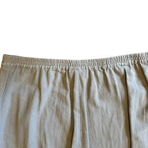 J.Jill 100% Linen Pants Womens 2X Cropped Wide Leg Casual Minimalist Beige Boho